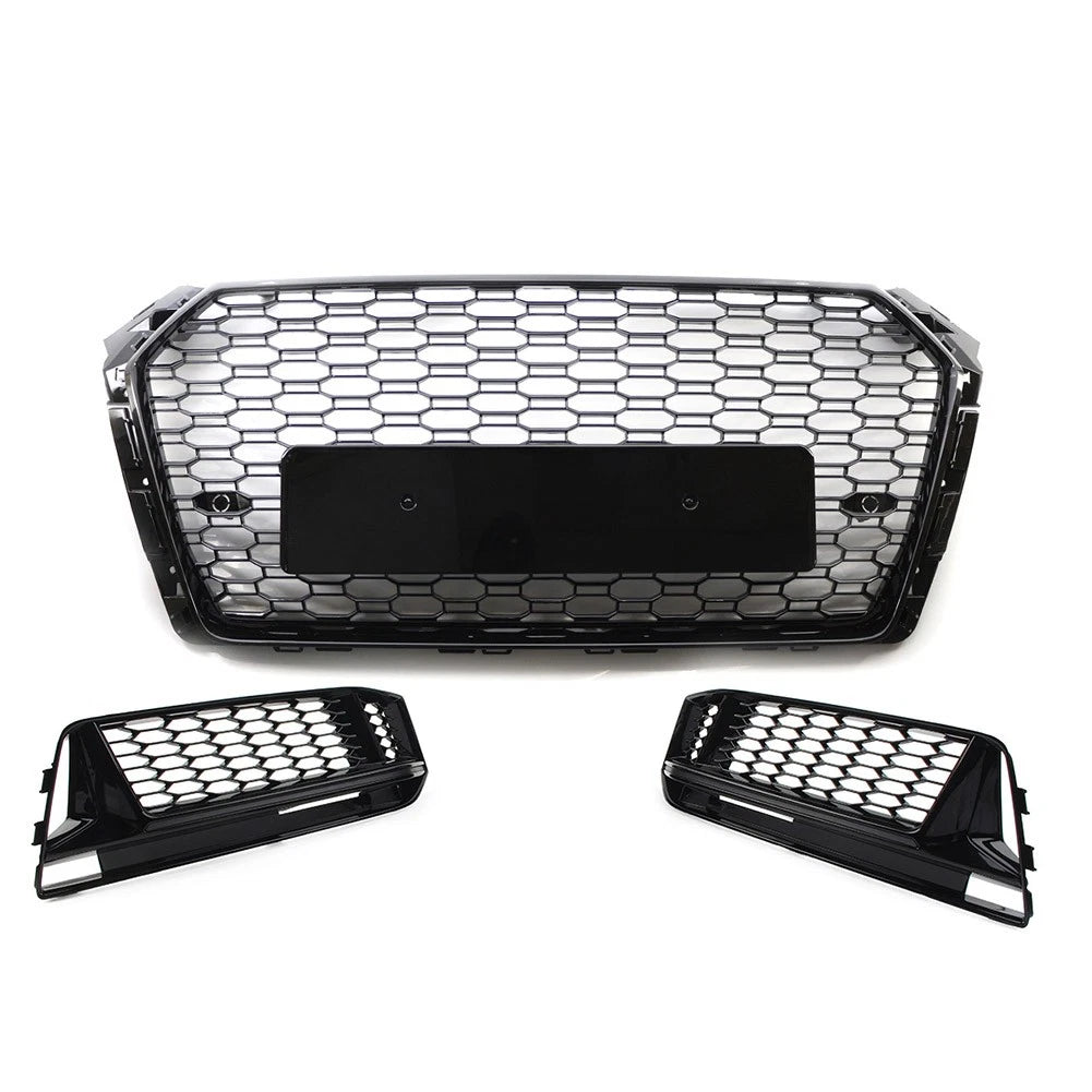 Front Bumper Grill Fog Light Covers for Audi A4 B9 S4 (2017–2018)