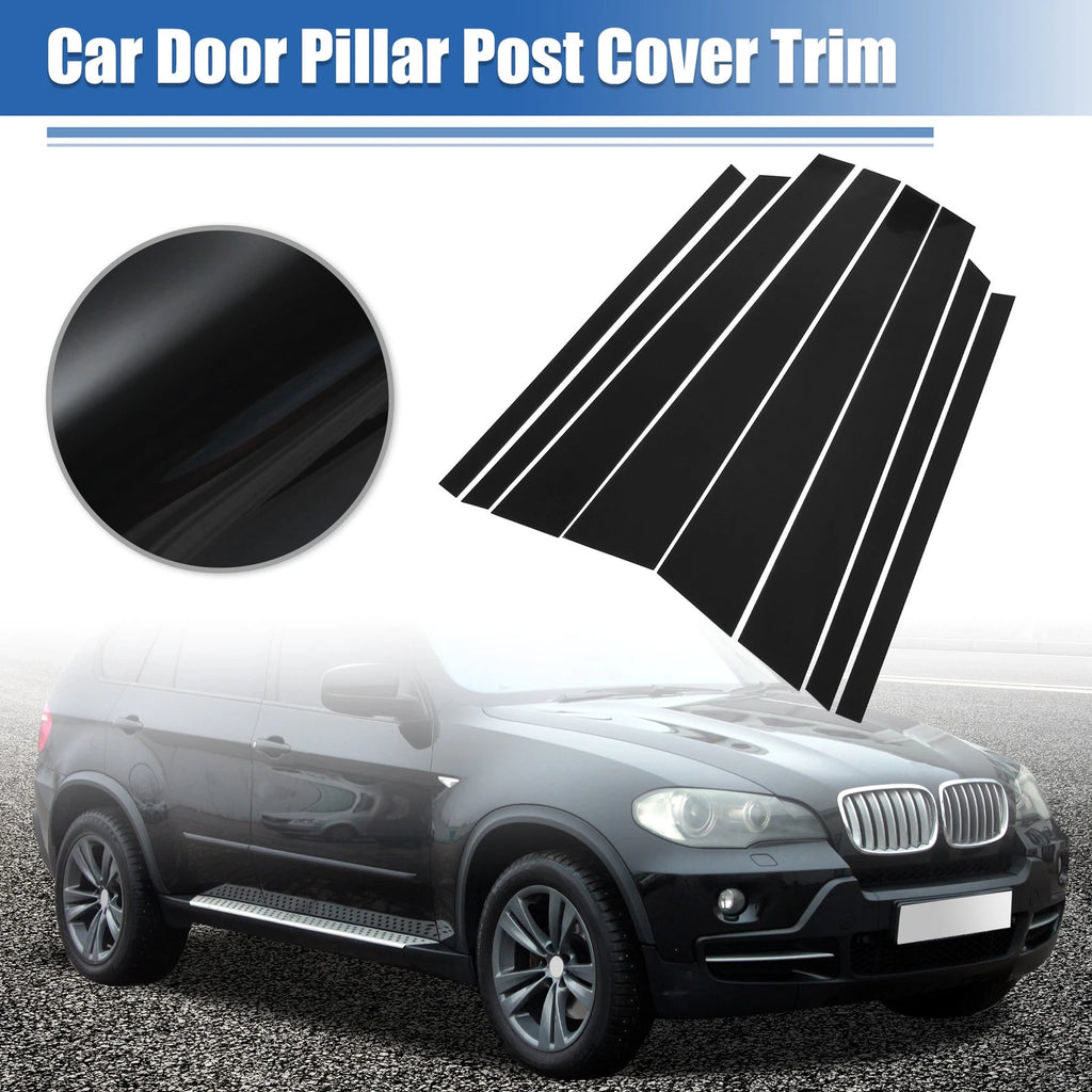 Glossy Black Door Window Pillar Posts Cover Trim for BMW X5 (2007–2014)