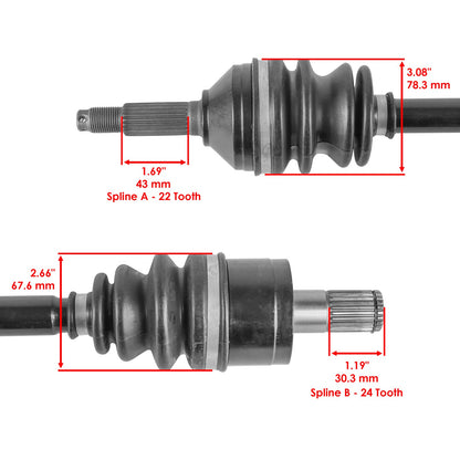 CV Joint Axle Set Front Rear Replacement for Kawasaki Teryx 750 KRF750 (2008–2011)