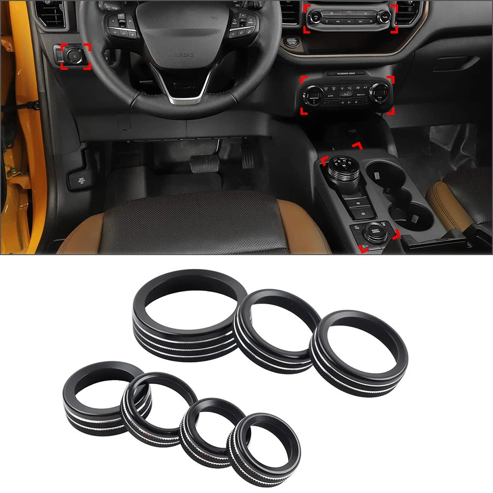 Center Console Switch AC Control Knob Trim Ring for Ford Bronco Sport (2021–2024)