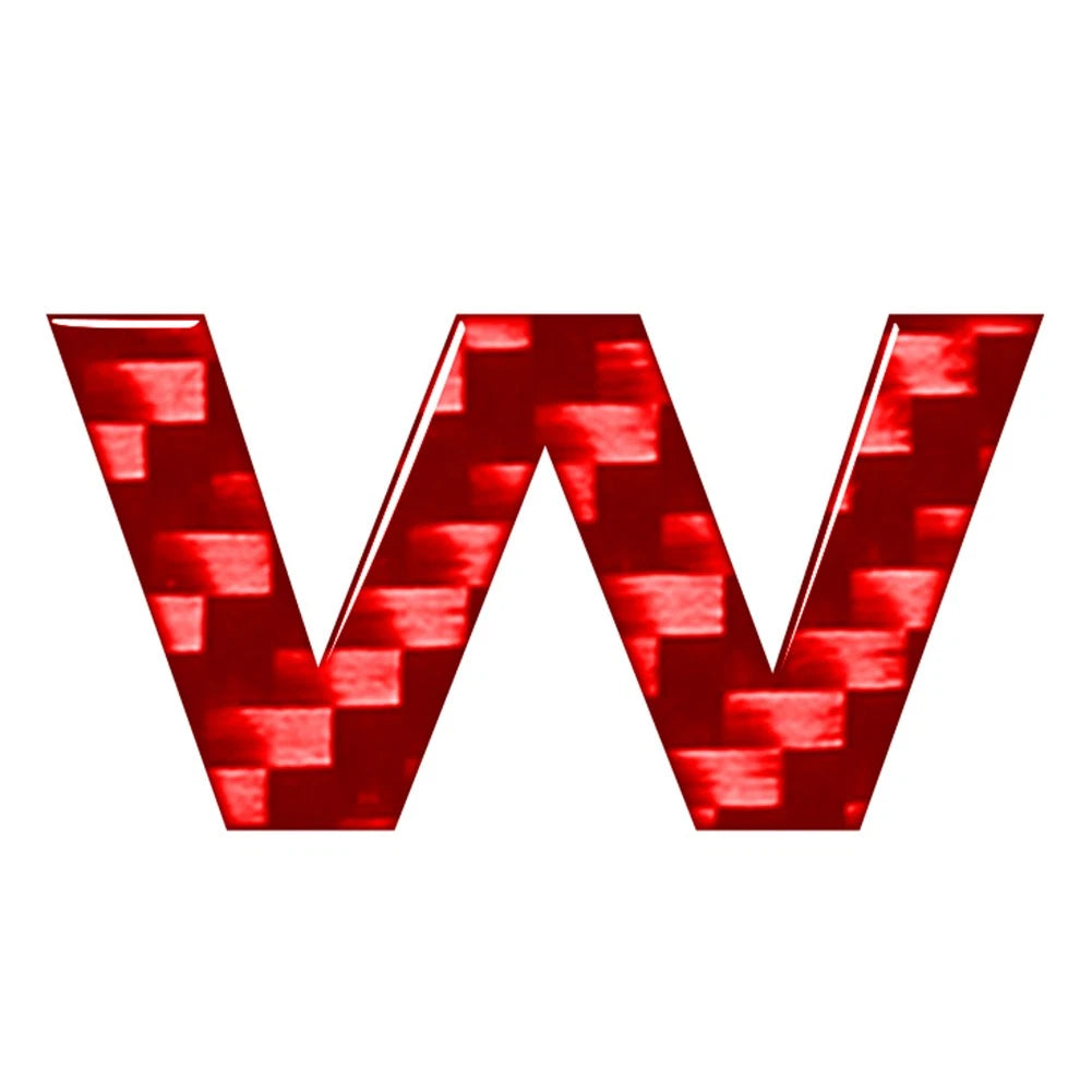 W Red Window Door Badge Emblem for Car