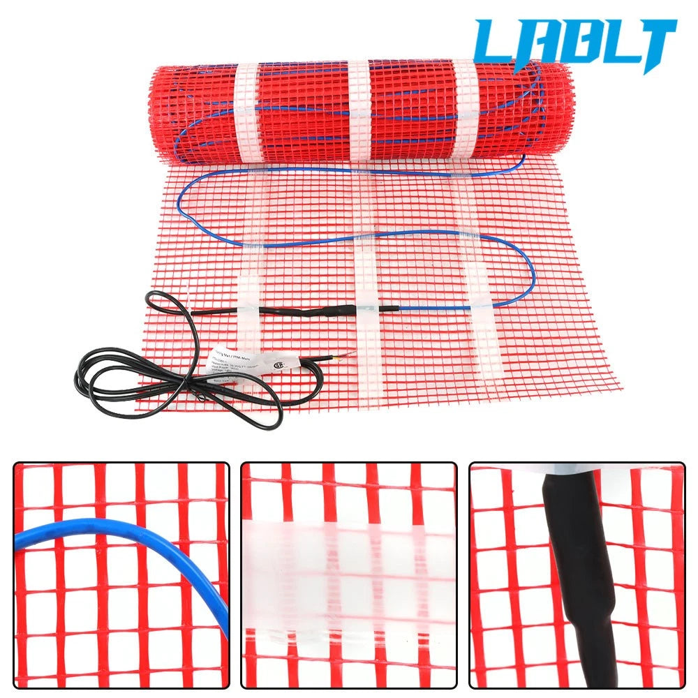 Electric Radiant Floor Heating Mat Kit for Tile (30 Sqft, 120V)