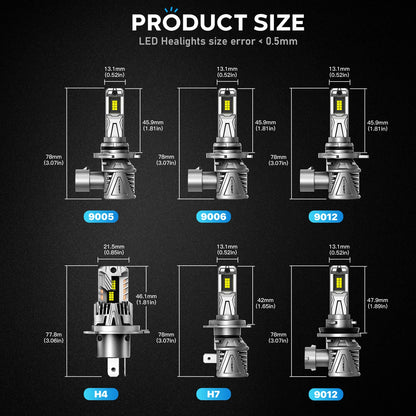 2X LED Headlight Bulbs 9005 9006 H7 H11 H13 for