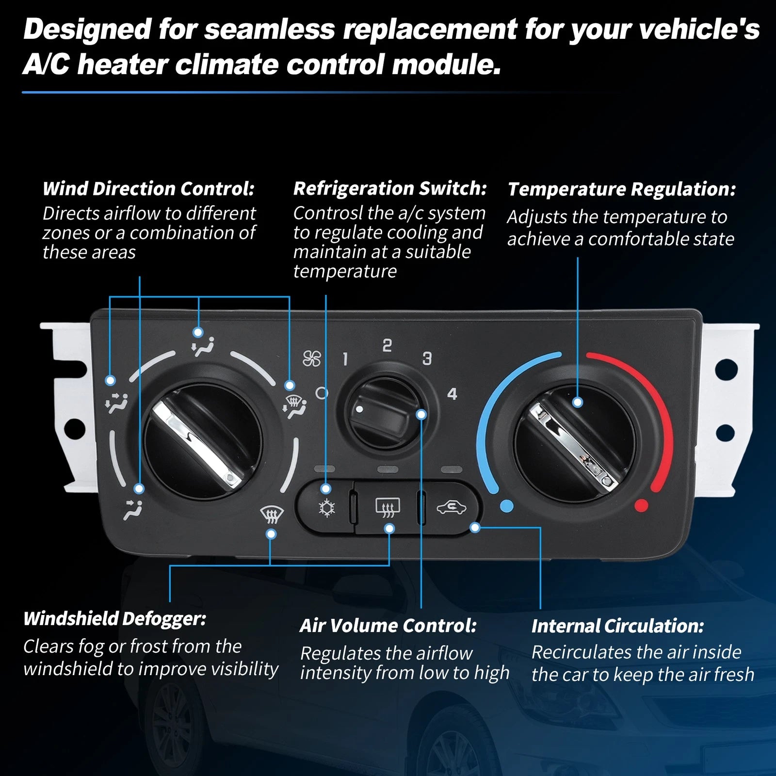 A/C Heater Climate Control Module Panel 599-141 for Chevrolet Cobalt (2005–2010)