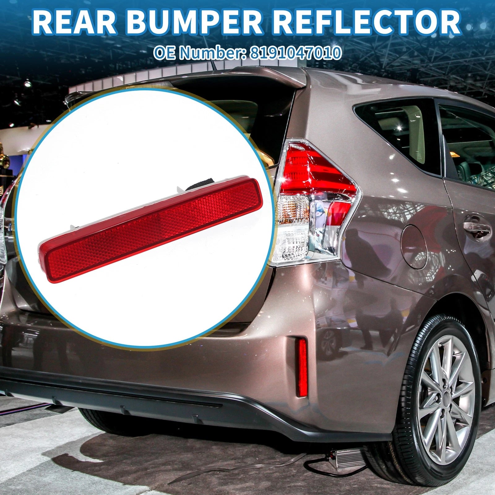 Rear Right Bumper Reflector Replacement for Toyota Prius (2012–2019)