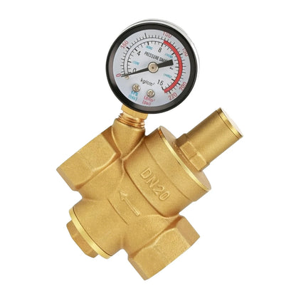 Adjustable Brass Water Pressure Reducing Valve Regulator with Gauge (NPT)