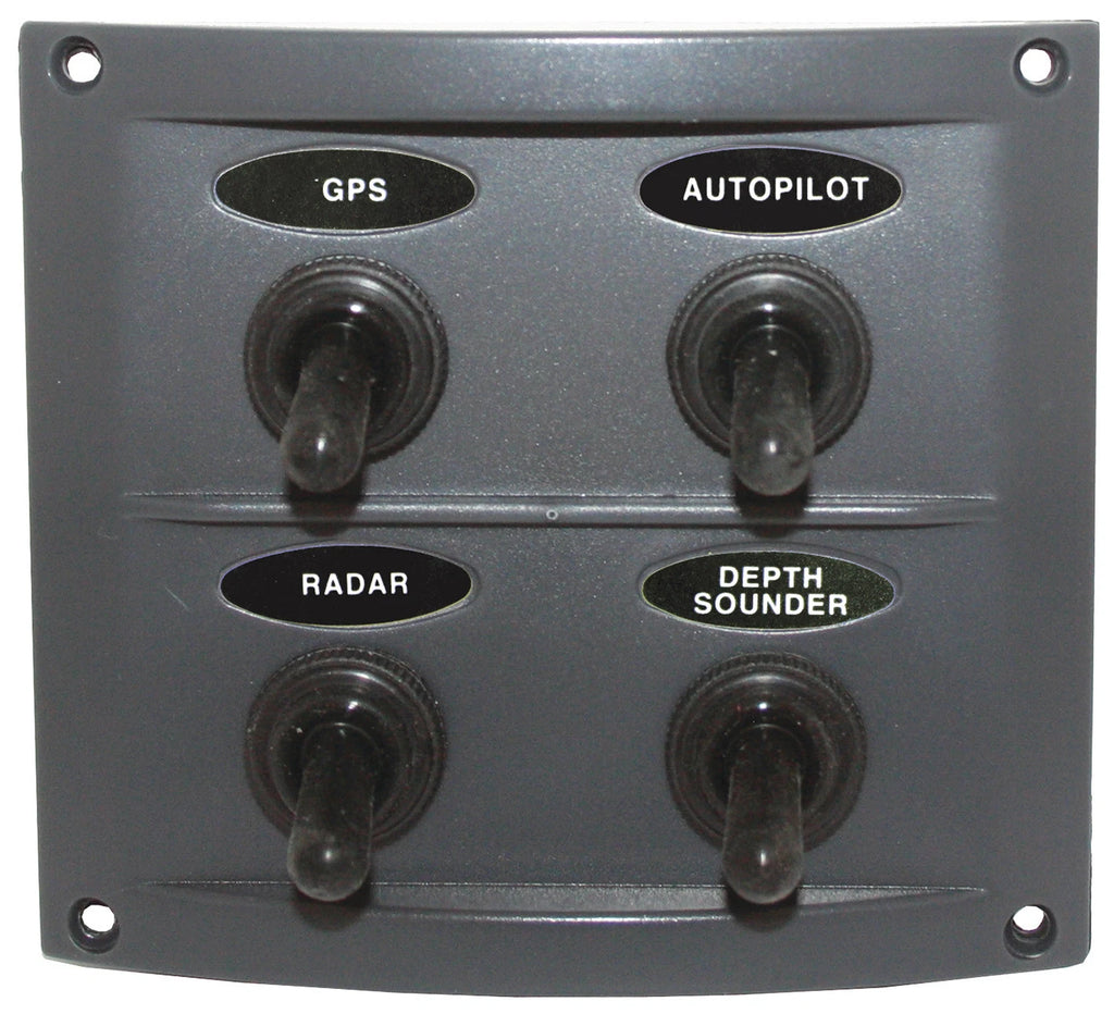 4 Switch Panel for Marine RWB2090 (12V & 24V) 95mm x 105mm Splashproof