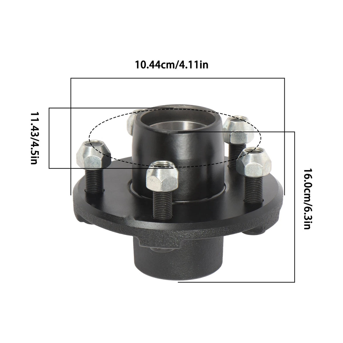 Set of 2 Trailer Hub Kit for 2000 lbs. Spindle 1.0625" (5 on 4.5")