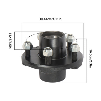 Set of 2 Trailer Hub Kit for 2000 lbs. Spindle 1.0625" (5 on 4.5")