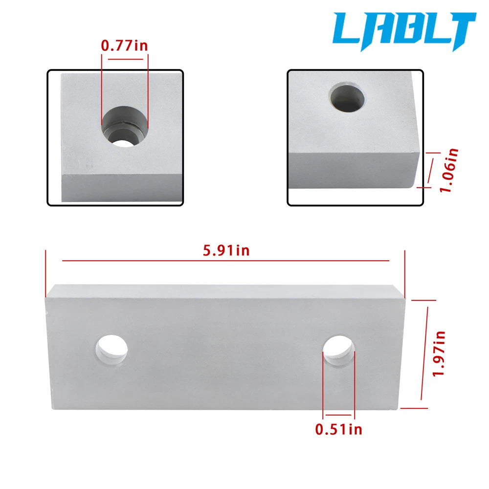 2X Aluminum Machinable Soft Jaws for 6" Vises (LABLT)