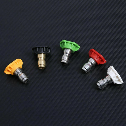 5x Pressure Washer Spray Tips Nozzles with 1/4" Fitting Quick Connect