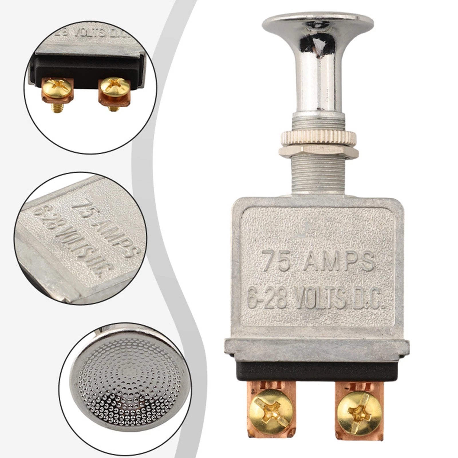 75A Push Pull Switch with Zinc Alloy Body for Harsh Conditions