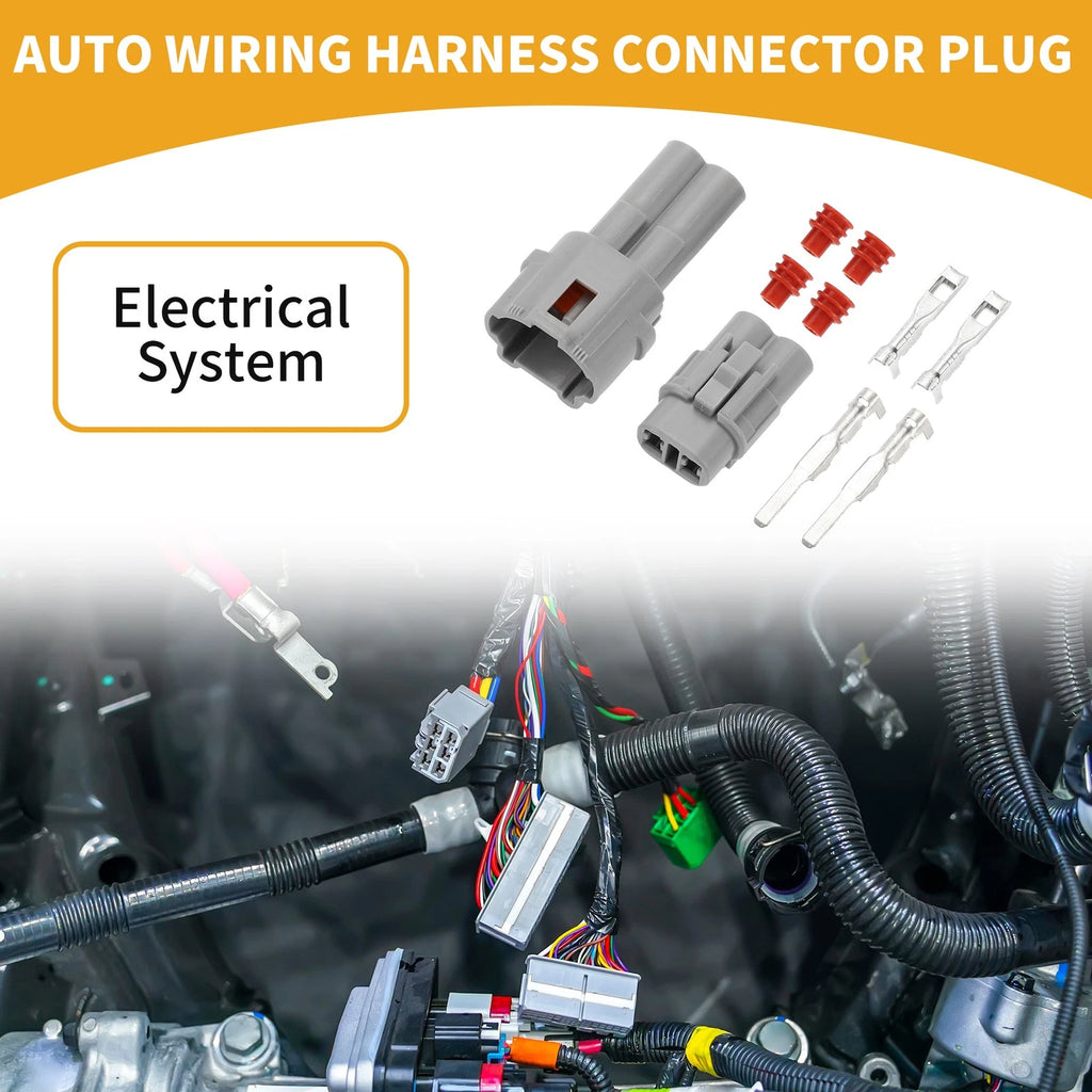 2 Pin Auto Wiring Harness Connector Plug for Honda (1 Set) (2000–2024)