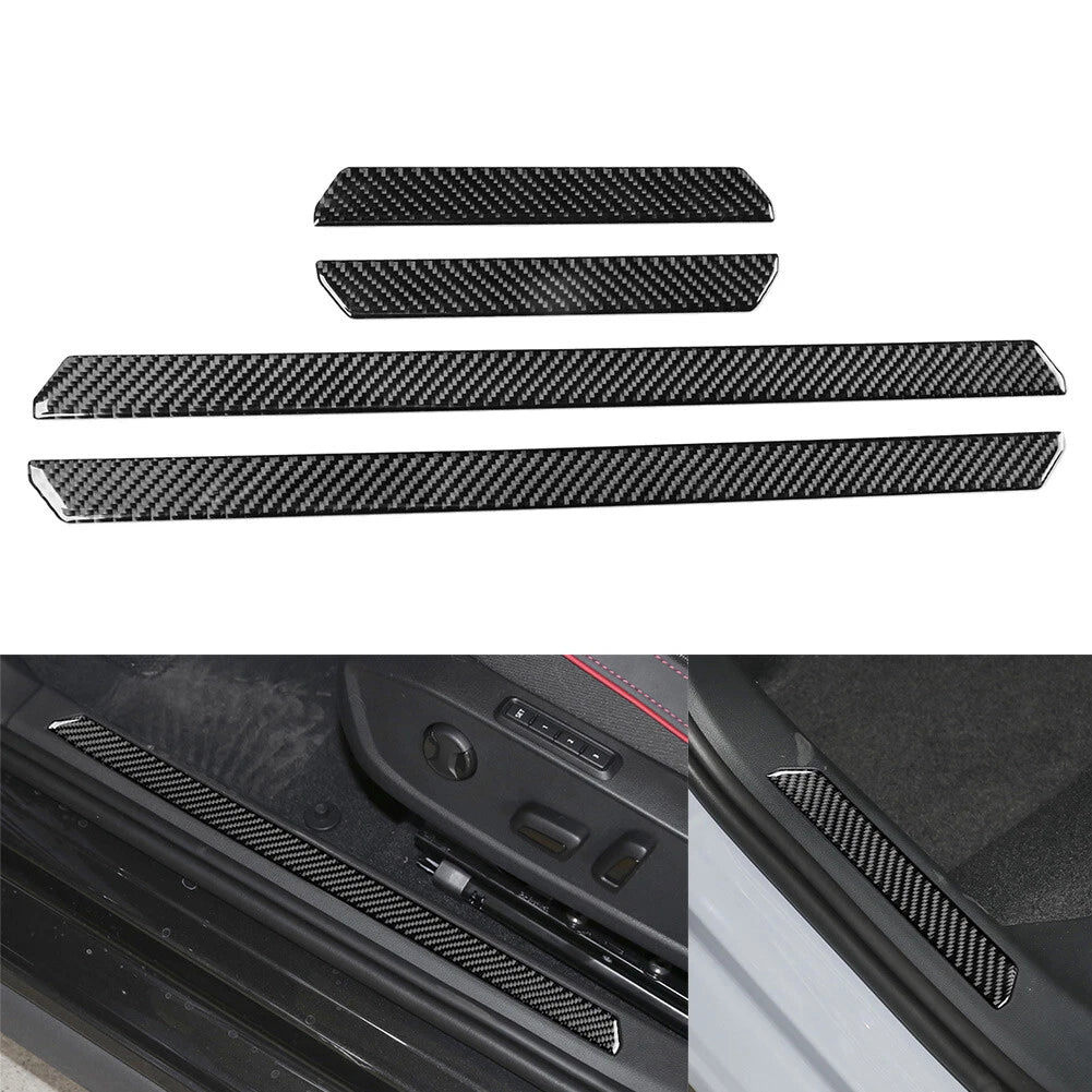 Carbon Look Door Sill Scuff Protector for VW Golf 8 MK8 (2021–2023)