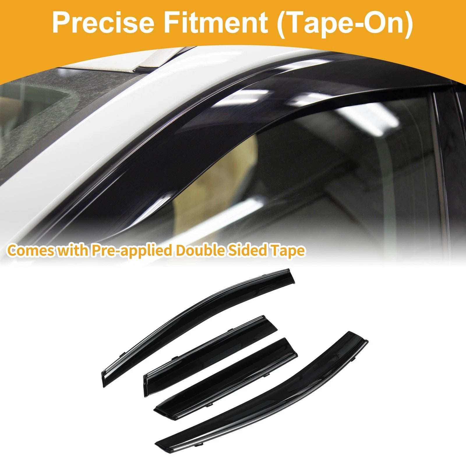 Window Deflectors Side Vent Visors Black 1 Set for Mazda CX-7 (2008–2011)