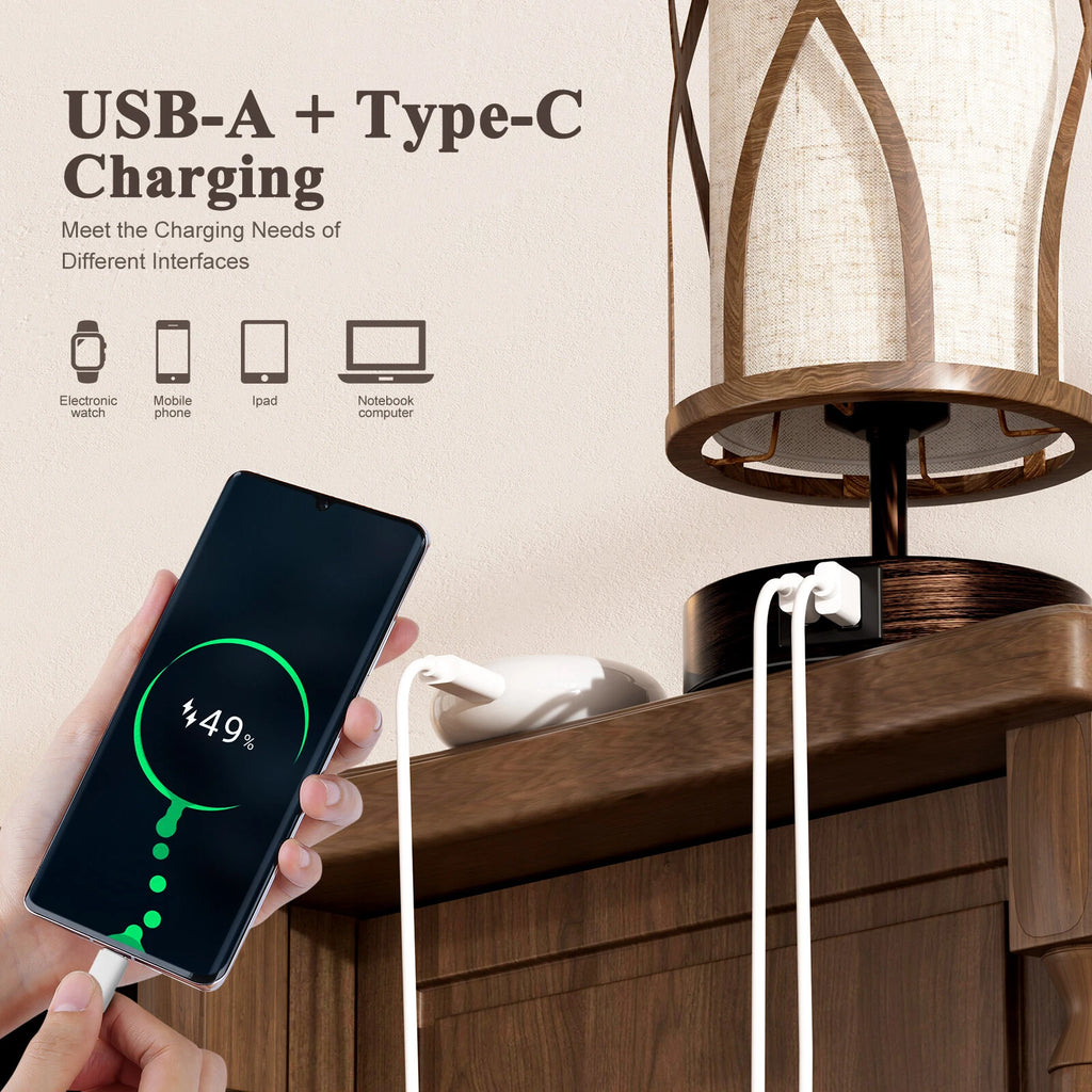 Dimmable Desk Lamp with Touch Control and USB Charging - Bronze Finish