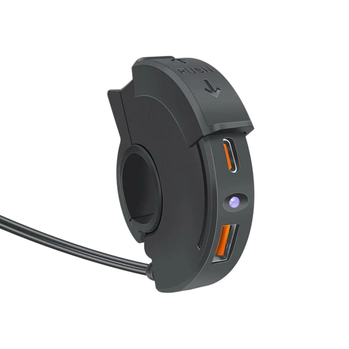 Dual USB A C Fast Charging Handlebar Mount Charger for Motorcycle