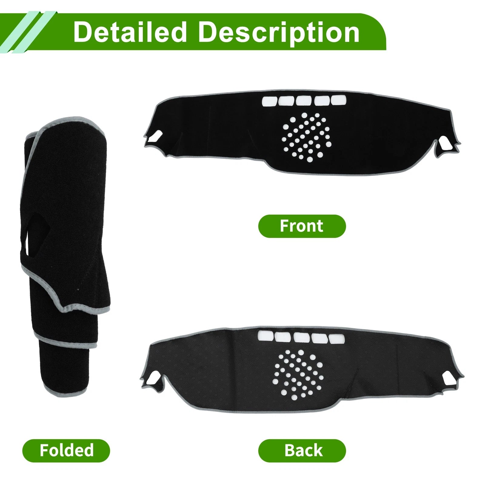 Dashboard Cover for Mercedes-Benz E-Class (2017–2021) 1 Pc Polyester Black Gray