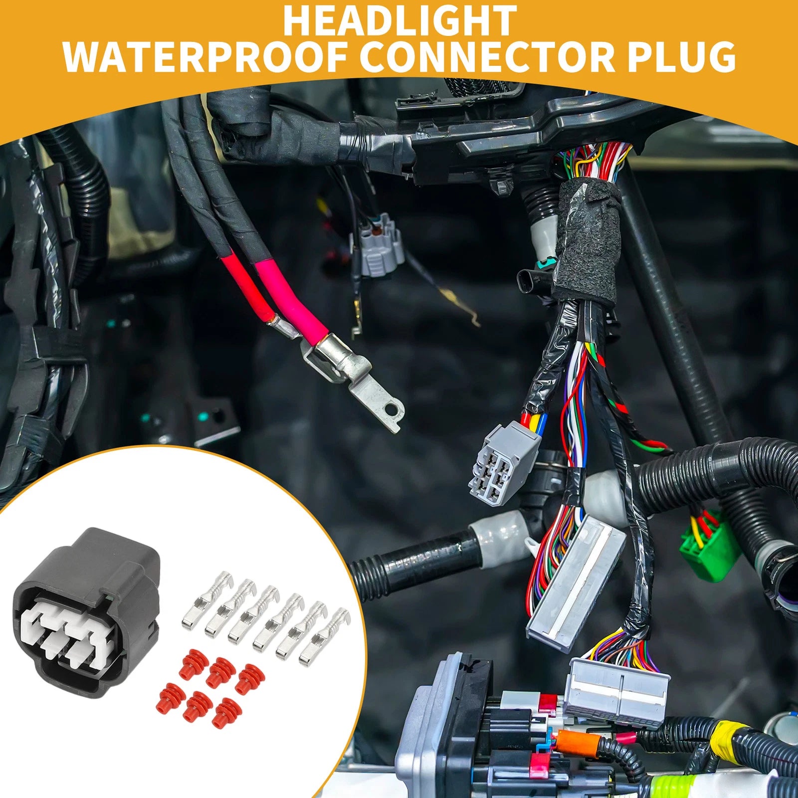 6 Pin Waterproof Headlight Connector Plug for Toyota (1 Set)