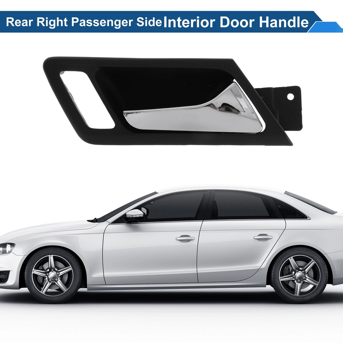 Rear Right Passenger Side Interior Door Handle for VW Bora (2008–2012) Black Chrome