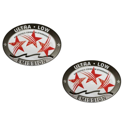Set of 2 Ultra Low Emission CA DOT Outboard Graphic Stickers Red 3.58"x2.4"