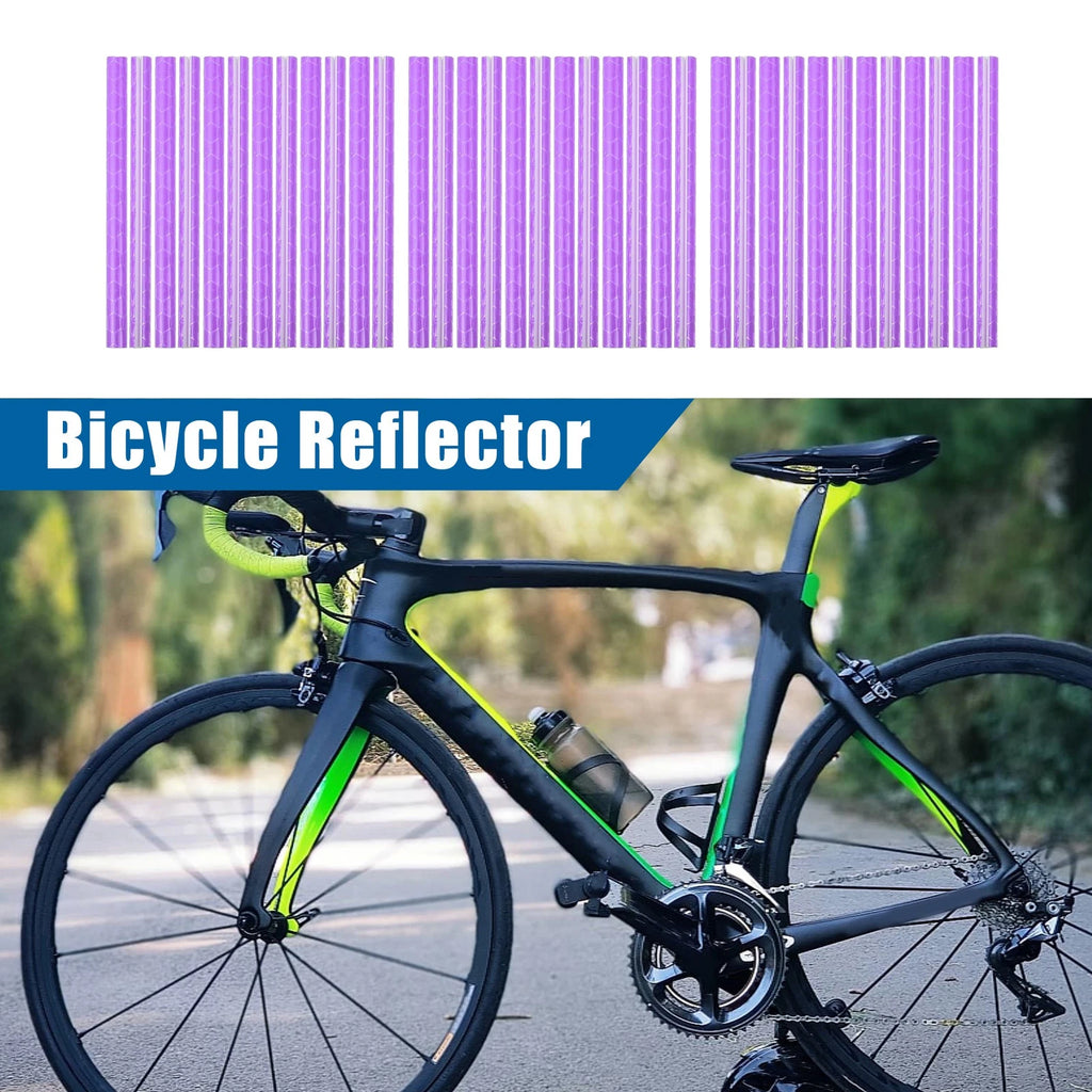 Bicycle Reflector Set 36 Pcs Outer Reflective for Bike ABS Purple