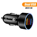 Dual USB Charger Cigarette Lighter Socket with LED Display QC3.0