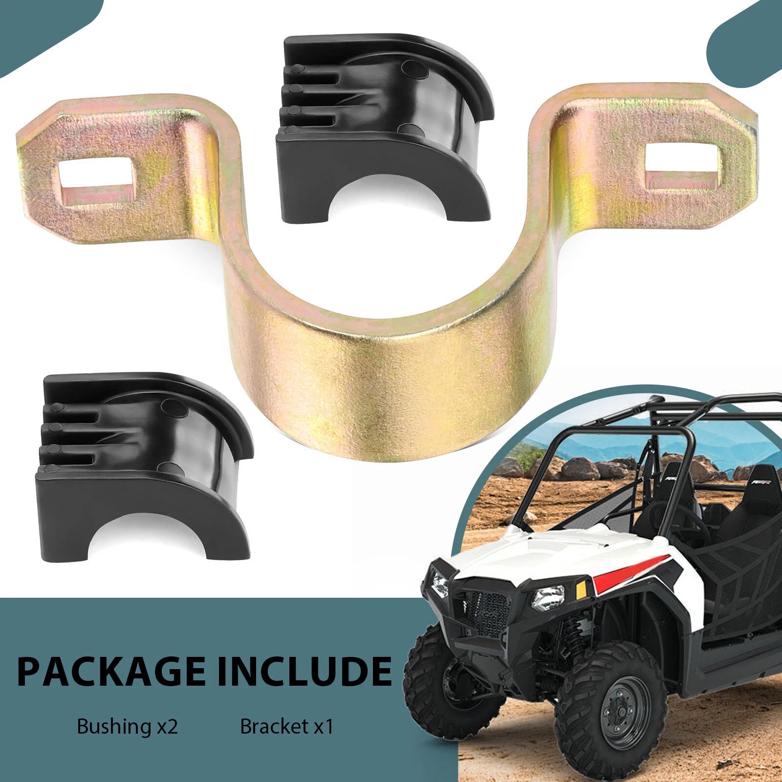 Rear Stabilizer Bar Bushings Bracket for Polaris RZR 570 Ranger 900 1000 (2011–2023)
