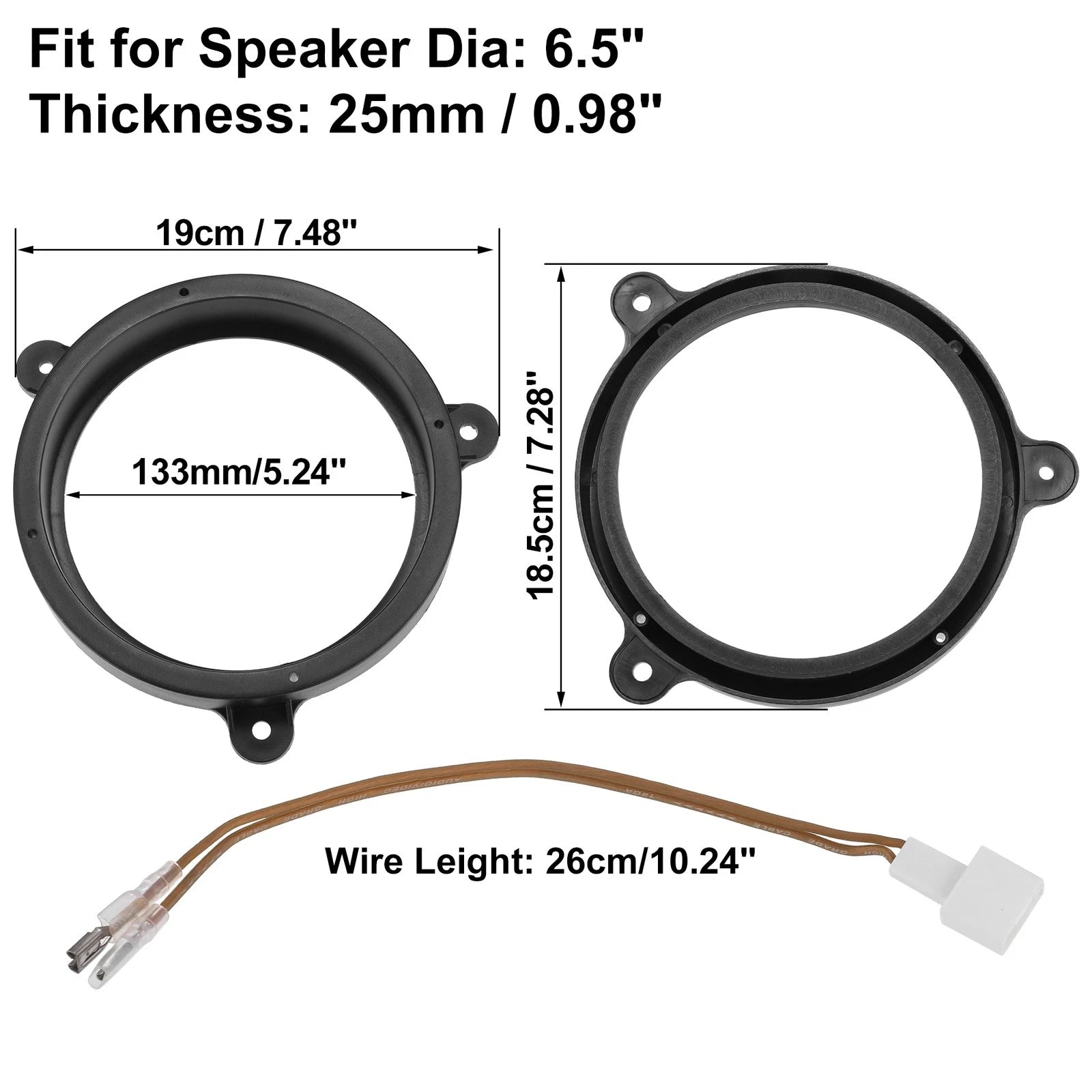 Car Speaker Adapter Spacer Ring with Wire Combination for Subaru Impreza (2012–2023)