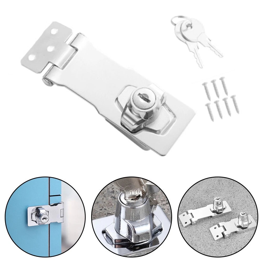 Locking Hasp and Staple for Customizable Size Install