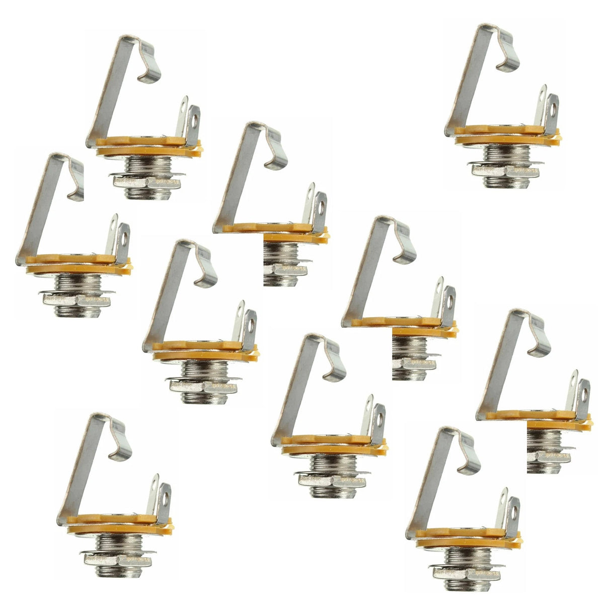 10 Pcs Mono 1/4" Socket Jack Connector for Guitar Panel Mount