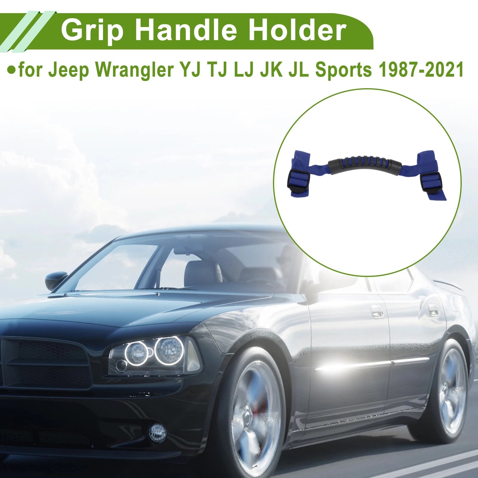 Roll Bar Grab Handles for Jeep Wrangler (1987–2021) Blue