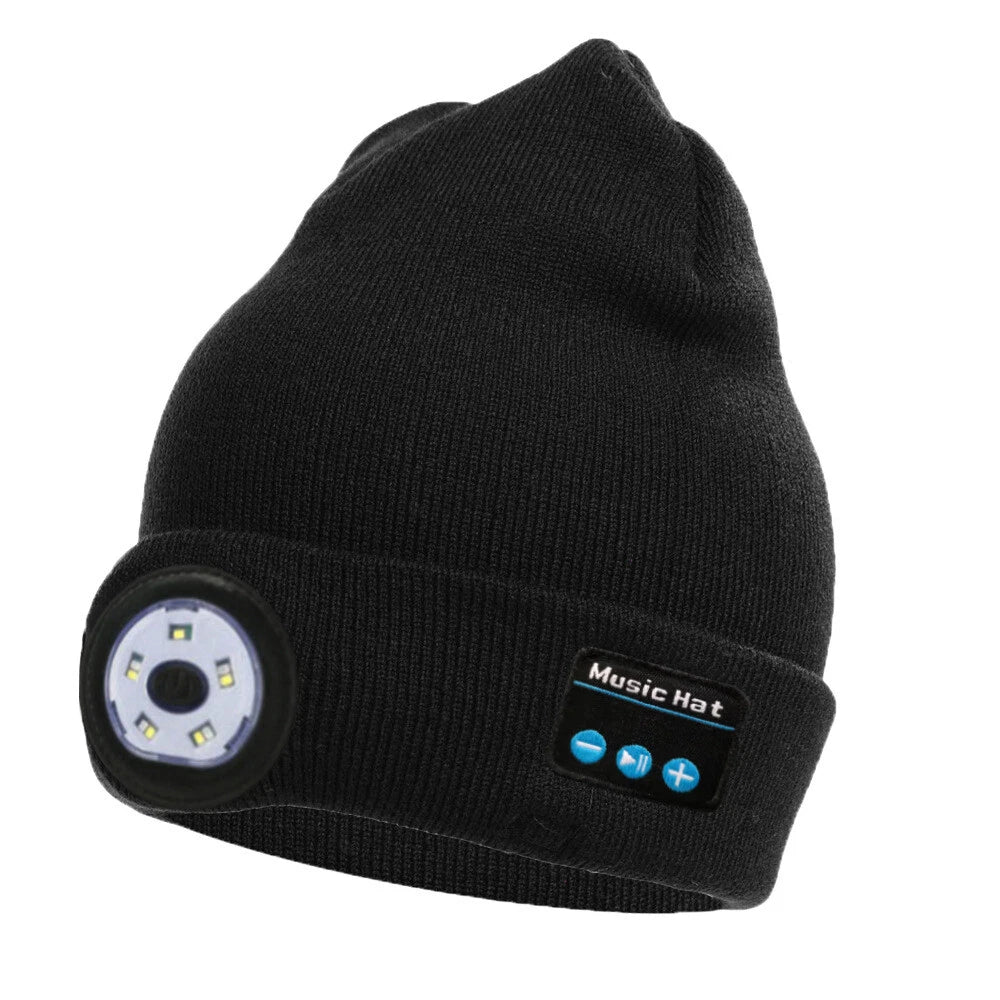 LED Bluetooth Knitted Cap for Outdoor Night Running Fishing