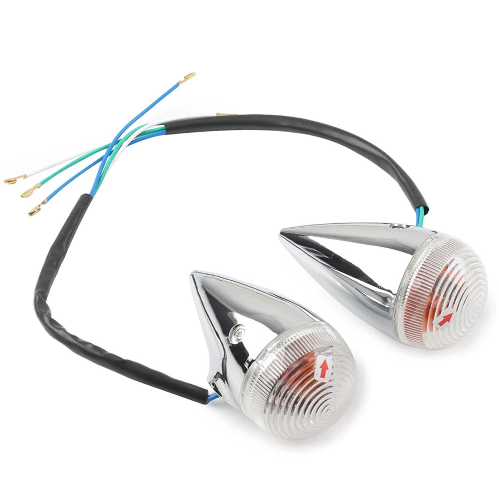Pair Front Turn Signal Light Lamp Clear Lens for Yamaha XV1900 (2006–2013)
