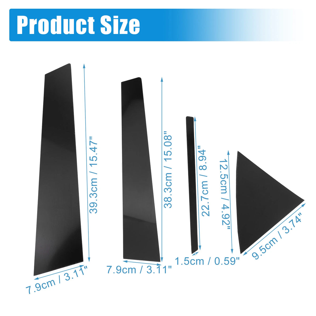 8pcs Car Pillar Post Side Door Window Cover for Hyundai Elantra (2017–2020)