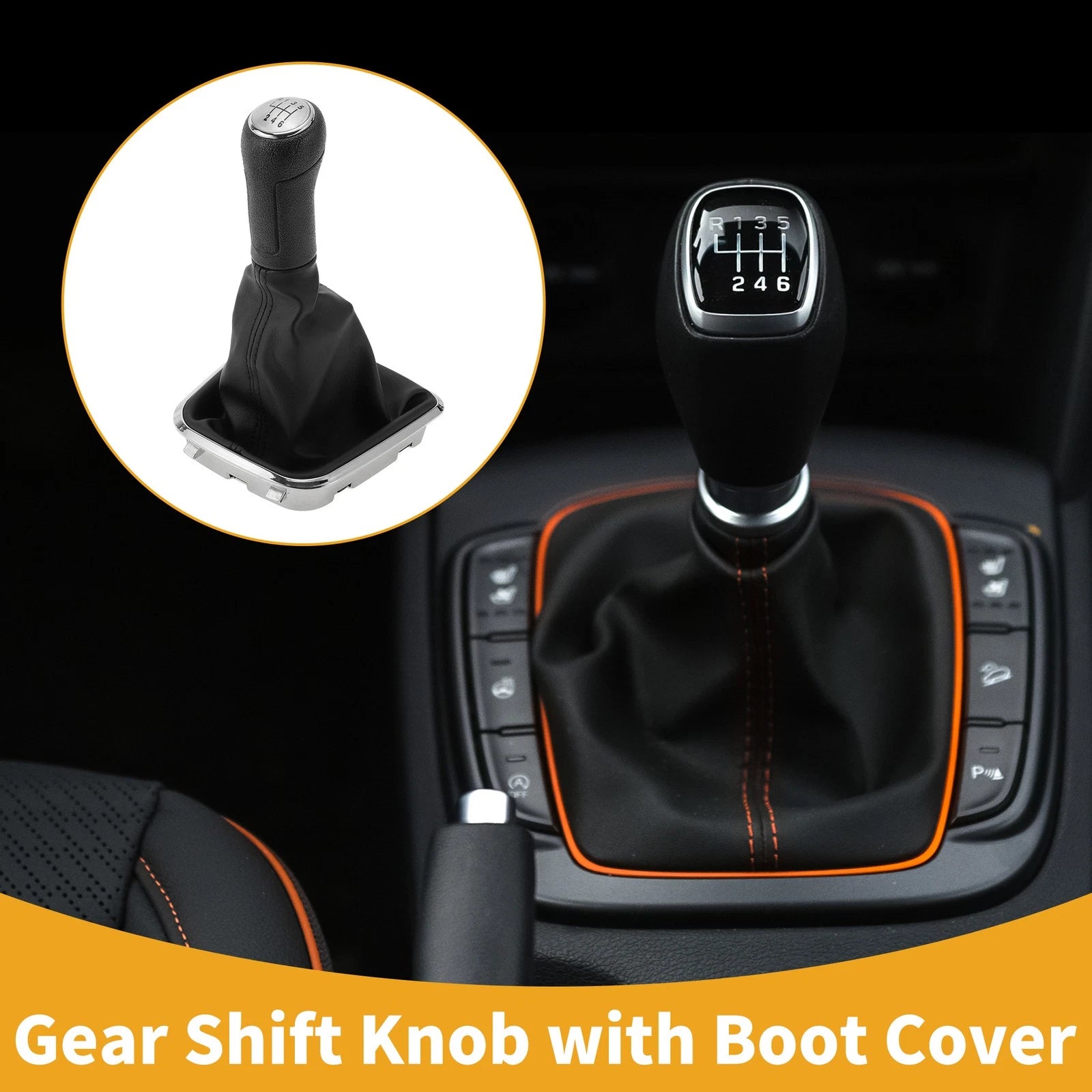 6 Speed Gear Shift Knob with Cover for Volkswagen Polo (2014–2017)