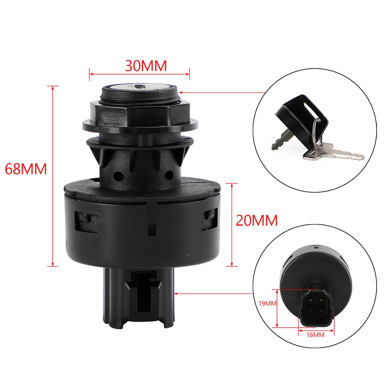 Ignition Key Switch for Yamaha Rhino YXR450 660 700 Viking VI Wolverine YXZ1000R