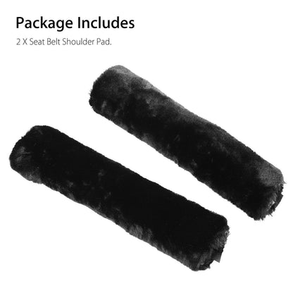 2X Universal Sheepskin Safety Belt Cover Shoulder Strap Cushion