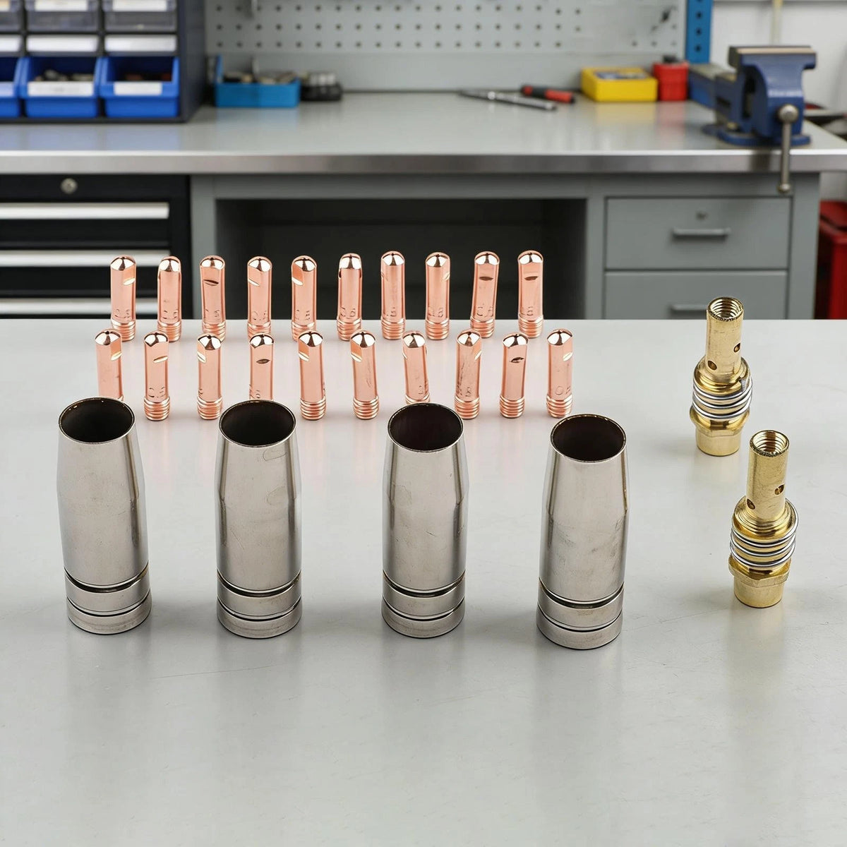 26PCS MIG Welder Accessory Package for MB15 Gas Diffusers and Tips
