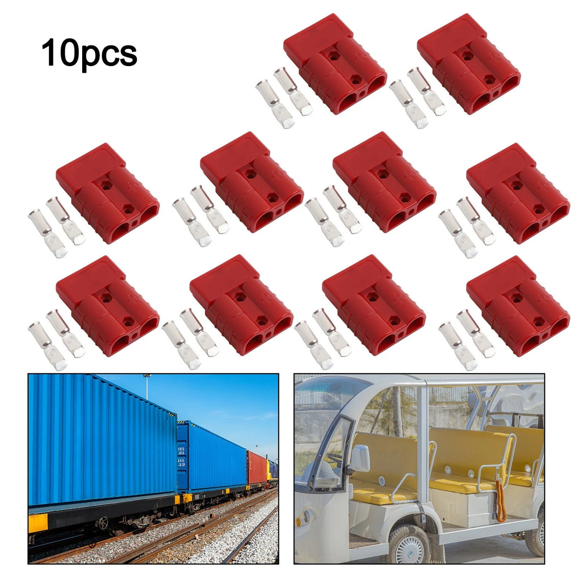 10X Red Battery Socket Quick Connectors Rated 50A 600V for Safe Connections