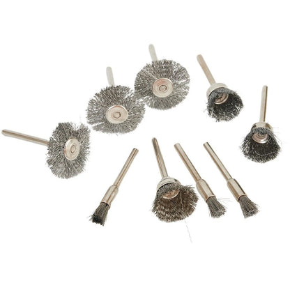 9pcs Rotary Steel Wire Brush Set for Rust Removal
