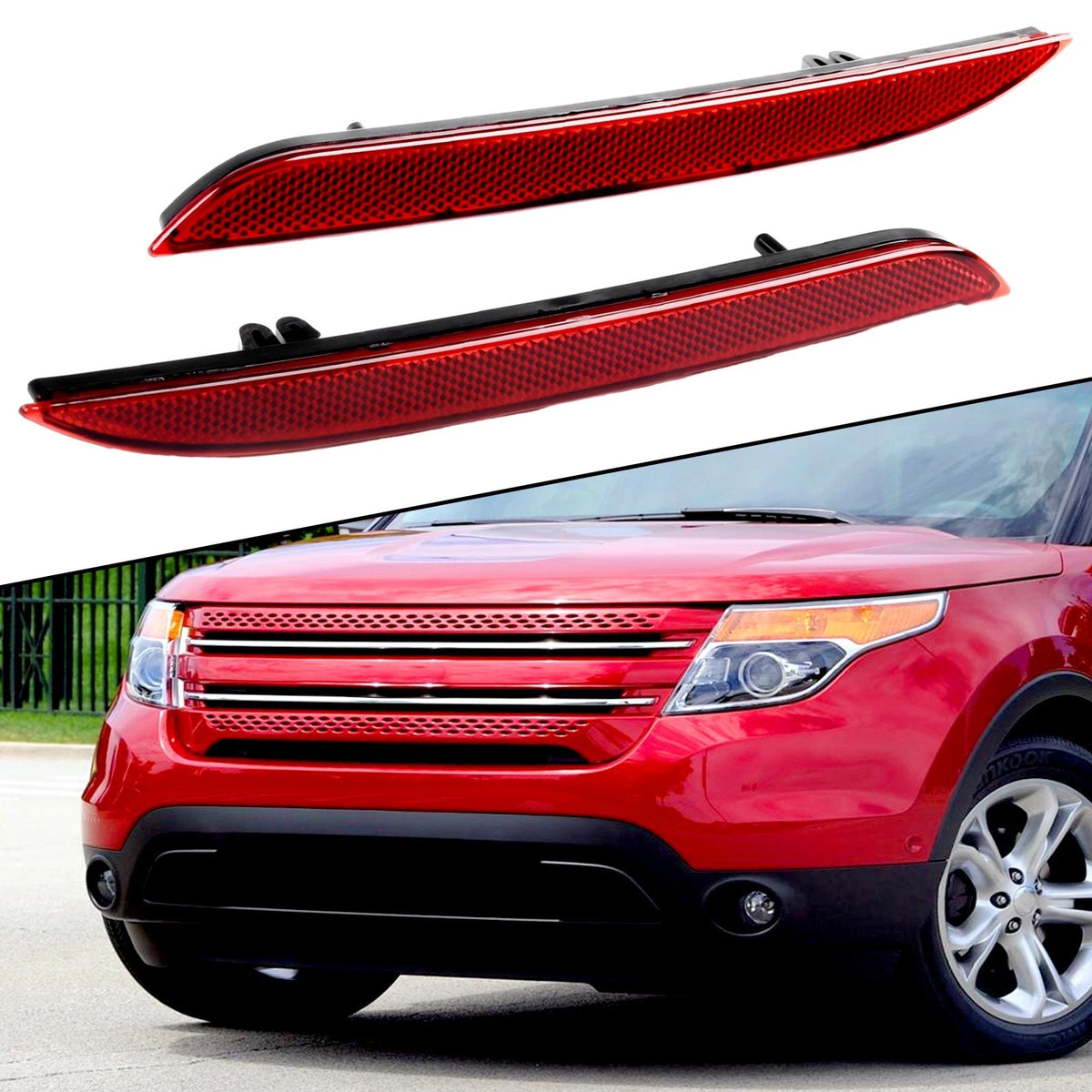 Set of 2 Rear Bumper Reflectors for Ford Mustang (2015–2017)