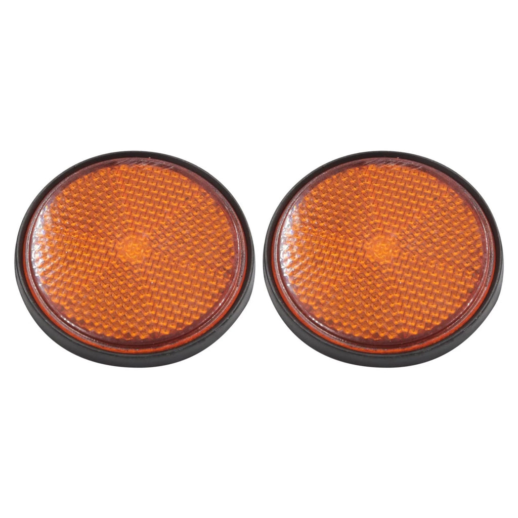 2pc Reflective Motorcycle Turn Signal Reflectors for 2.2in Scooter (Orange)