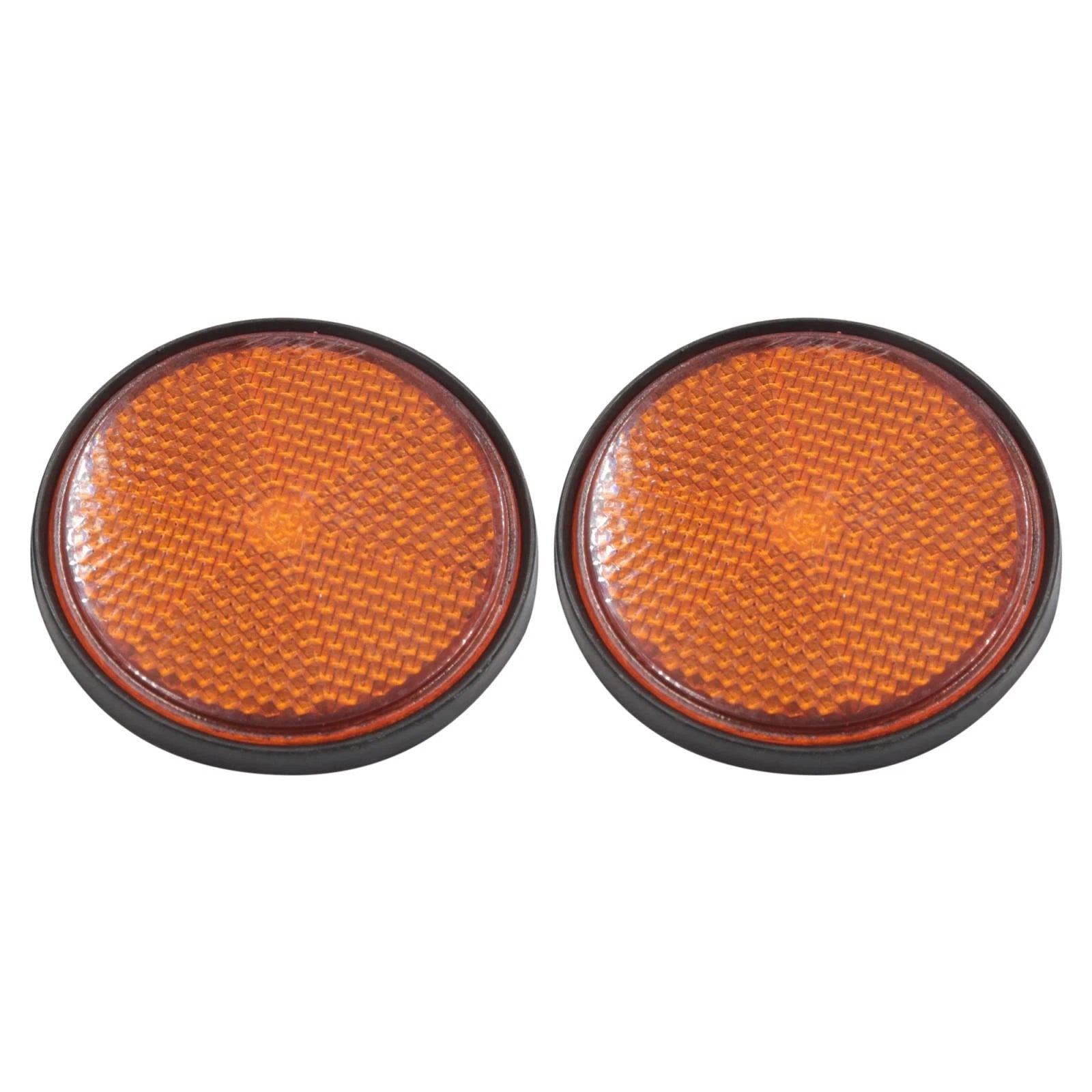 2pc Reflective Motorcycle Turn Signal Reflectors for 2.2in Scooter (Orange)