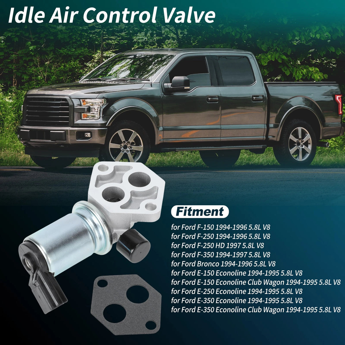 Idle Air Control Valve with Gasket Replacement for Ford F-150 F-250 (1994–1996)