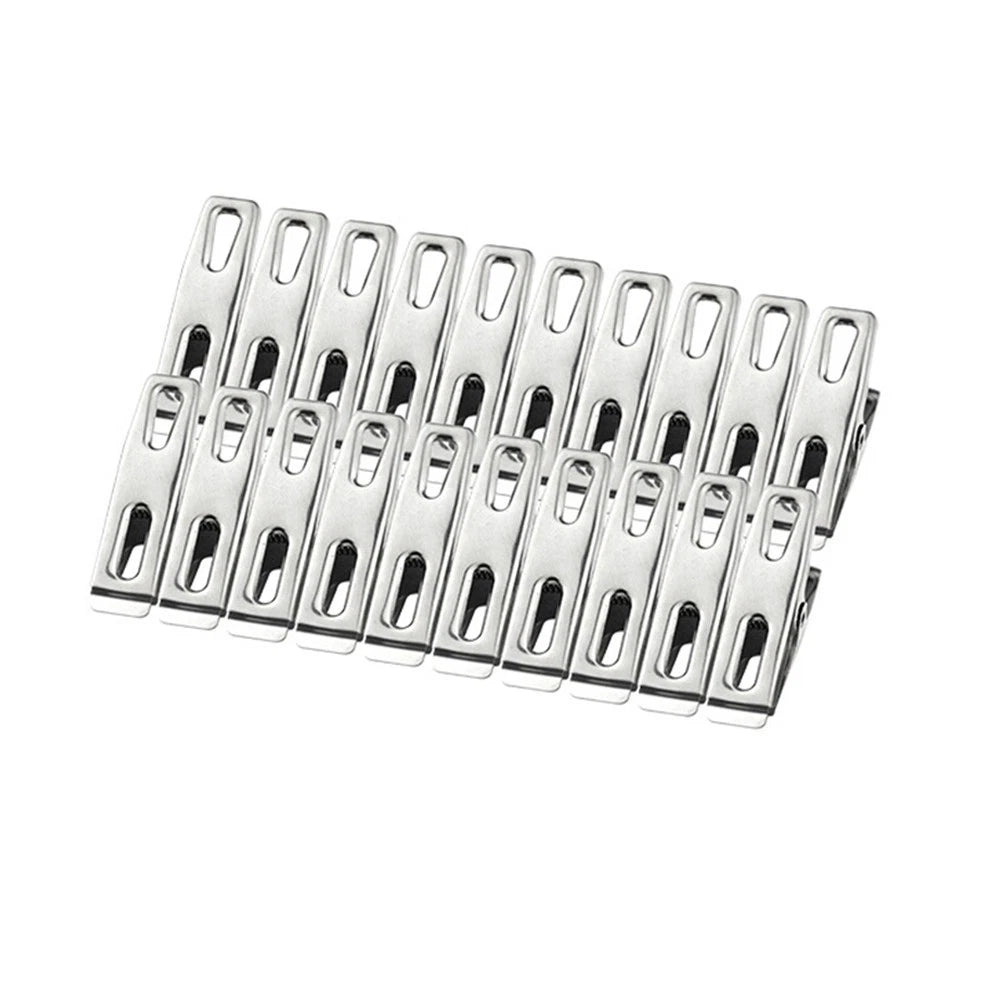 40Pcs Stainless Steel Spring Loaded Clothes Pegs Laundry Clips