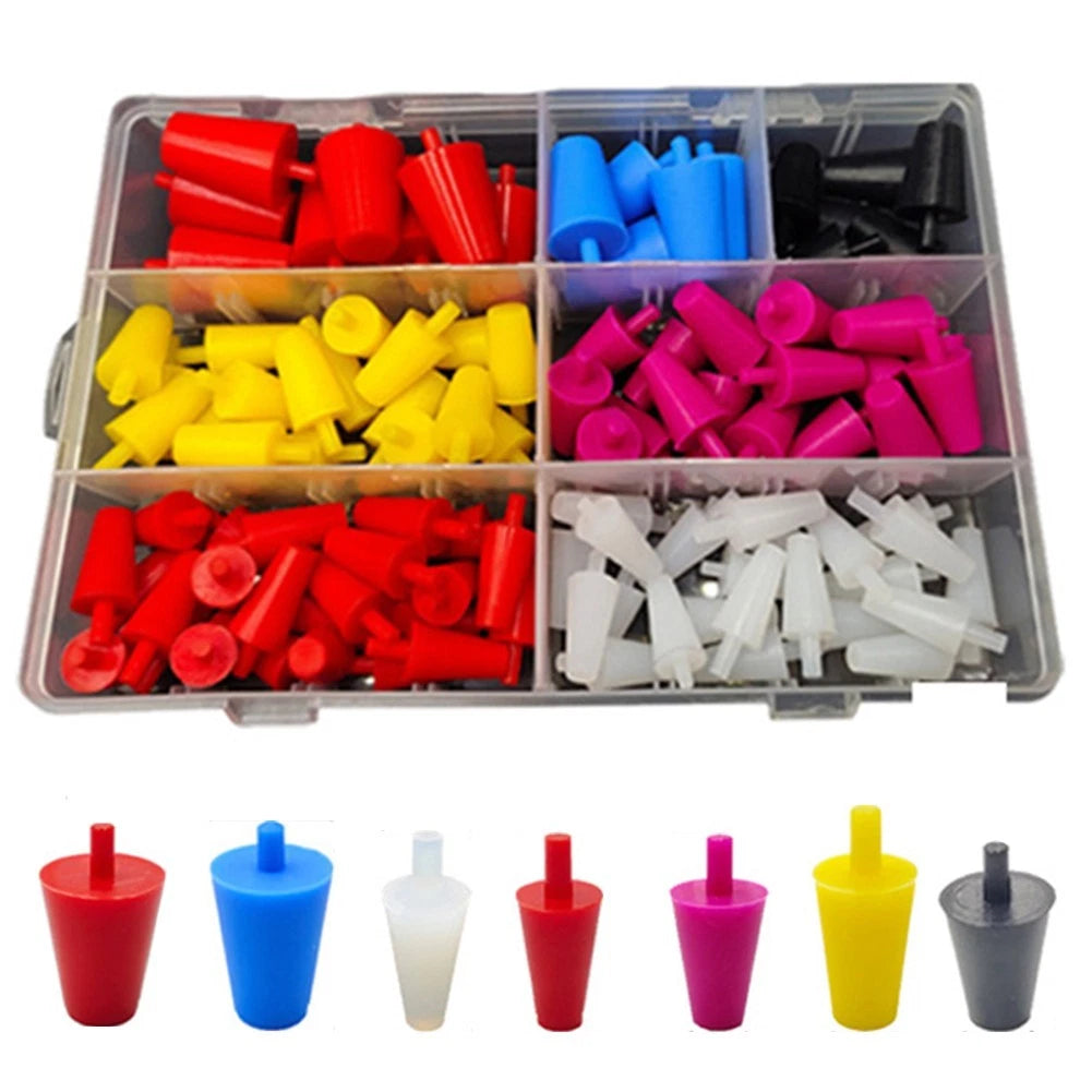 60-Piece Silicone Masking Cone Assortment Kit for Powder Coating