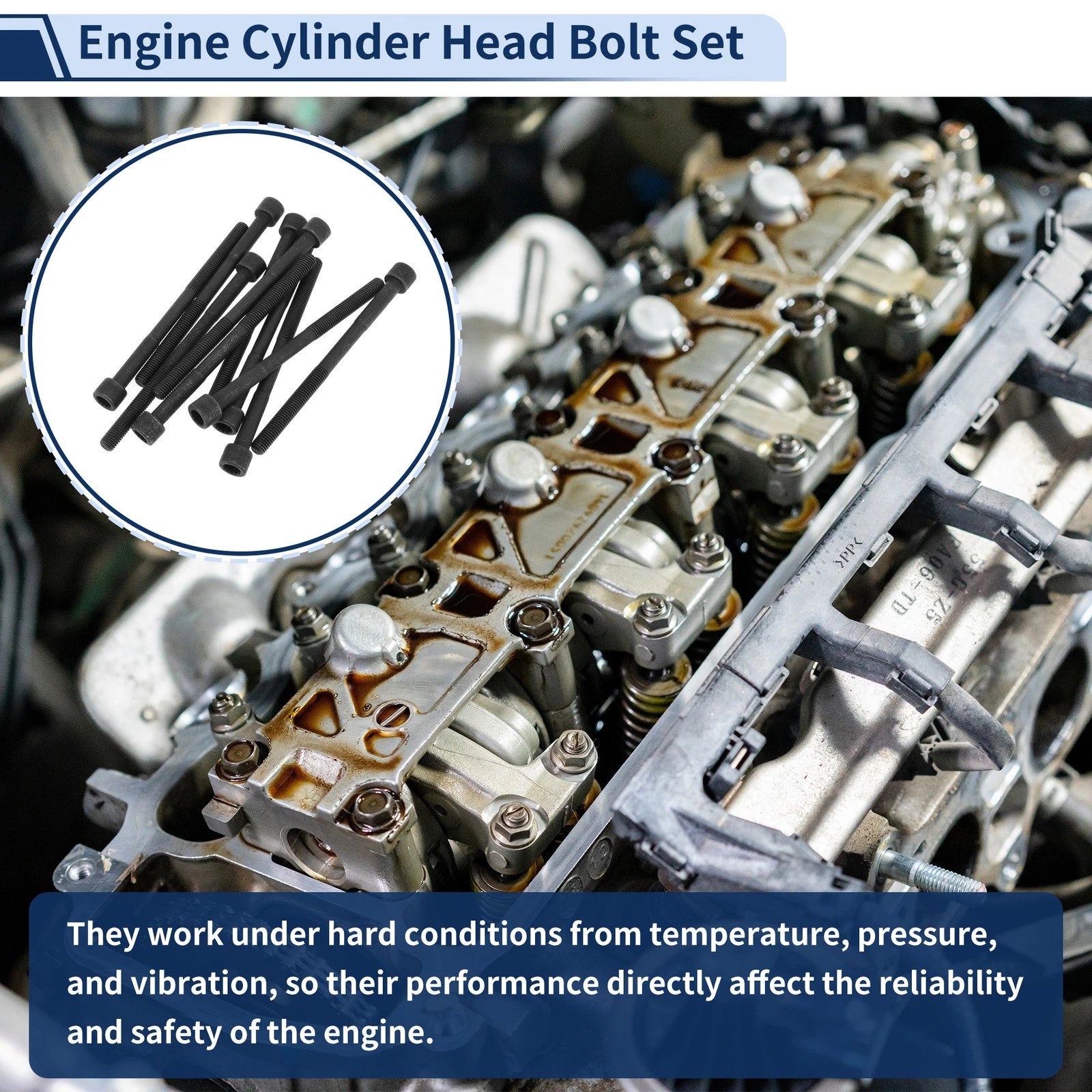 Engine Cylinder Head Bolt Set for Toyota Corolla 1.8L L4 (2009–2020)