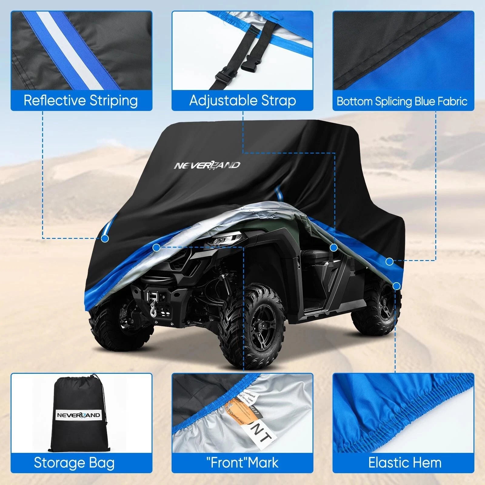 UTV Storage Cover for Utility Vehicle Side-by-Side (Waterproof, Heavy Duty)