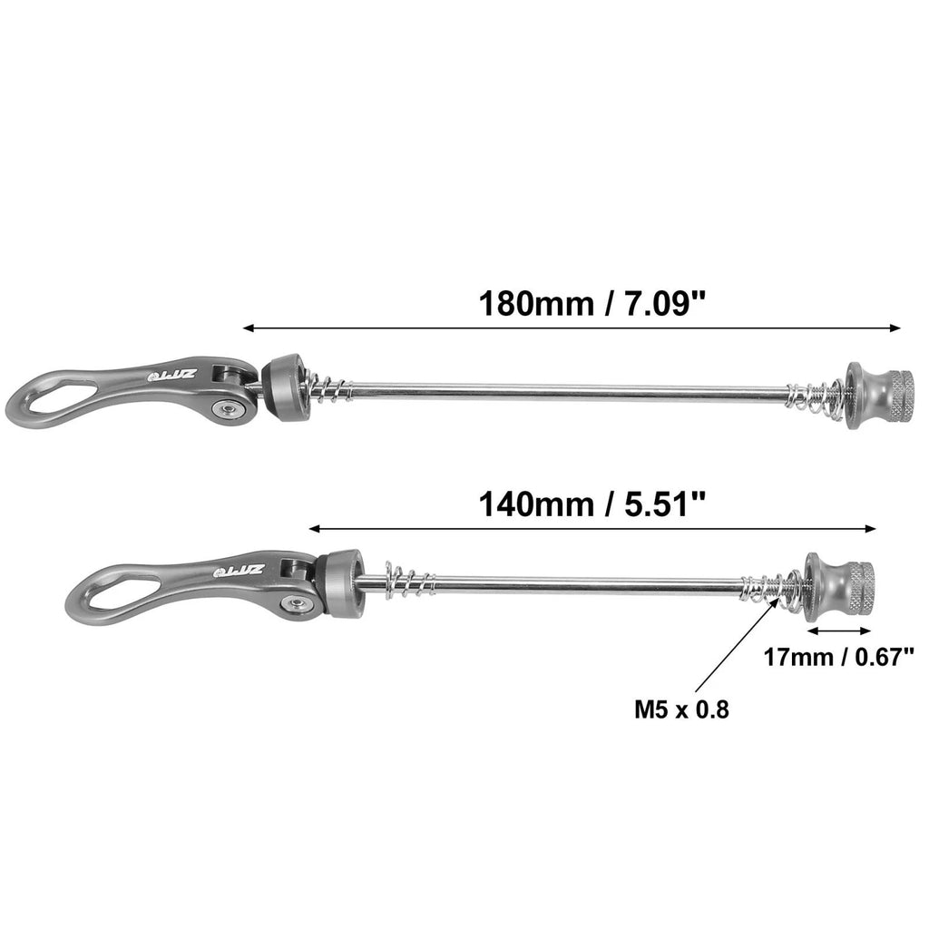 Titanium Tone Quick Release Skewer for Front Rear Bike Axle Wheel Hub (2 Pcs)